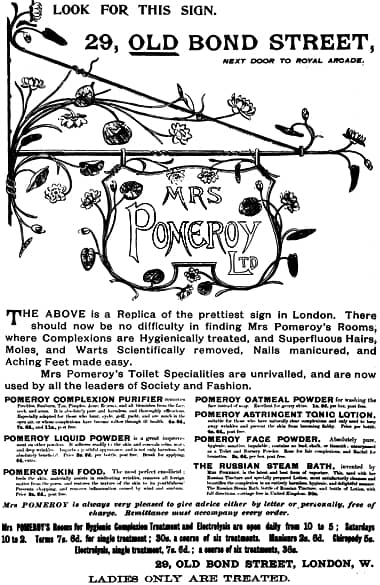 1897 Mrs Pomeroy at 29 Old Bond Street