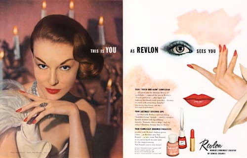 1952 Revlon Touch-and-Glow, Nail Enamel and Indelible-Creme Lipstick