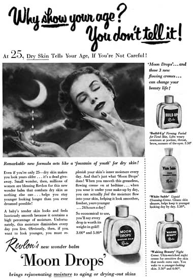 1954 Revlon Moon Drops Build-Up White Sable and Waking Beauty
