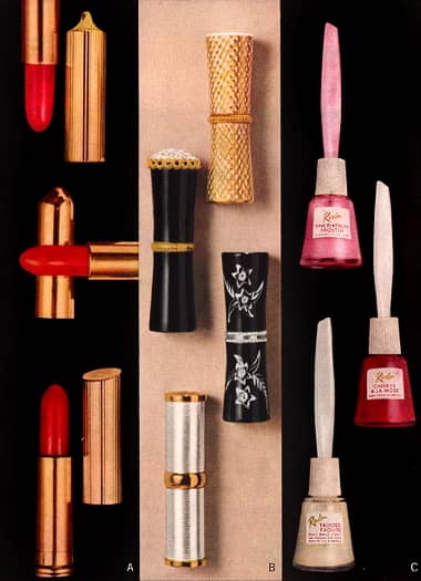 1955-re Revlon lipsticks and nail enamels