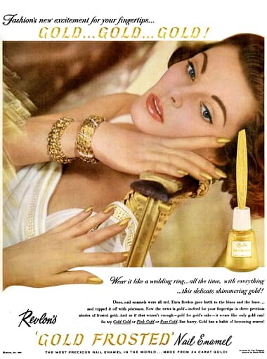1958 Revlon Gold Frosted Nail Enamel