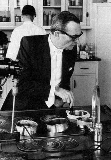 Charles Revson in the Revlon laboratory