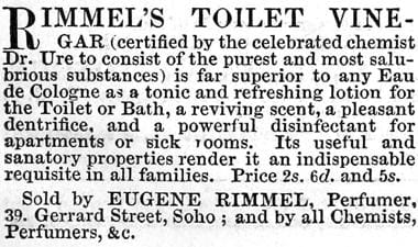 1852 Rimmels Toilet Vinegar