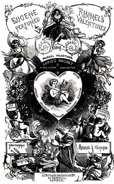 1867 Rimmel trade advertisment for 1868 Valentines