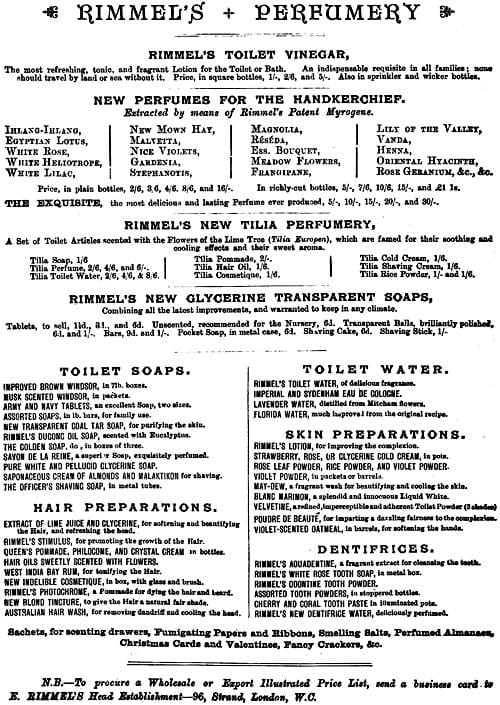 1884 Rimmel product list