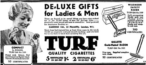 1933 Rimmel tie-in with Turf cigarettes