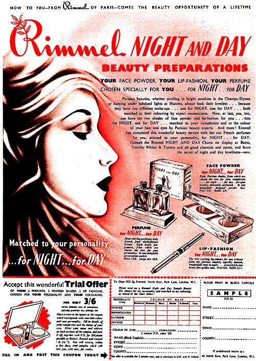 1950 Rimmel Night and Day Beauty Preparations