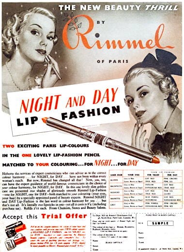 1950 Rimmel Night and Day Lip Fashion