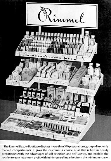 1969 Rimmel trade advertisment for their display case