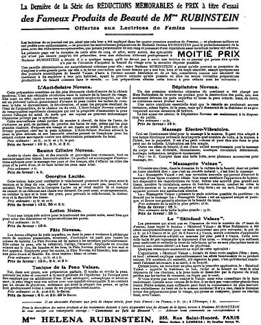 1914 Helena Rubinstein Produits de Beaute