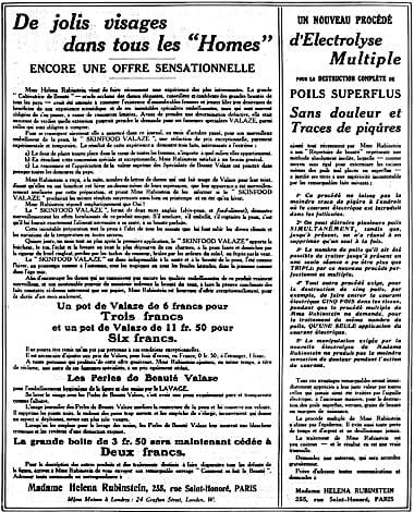 1914 Helena Rubinstein d'Electrolyse Multiple