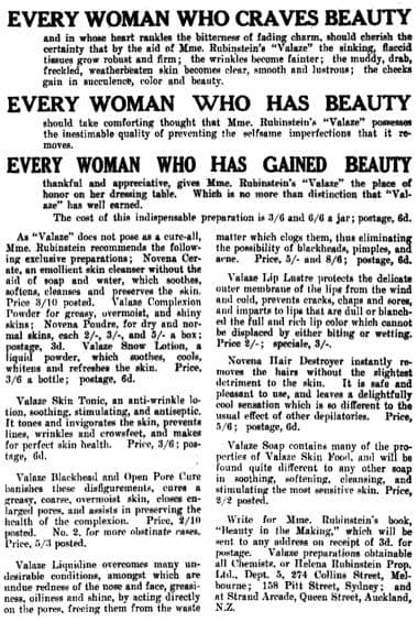 1914 Helena Rubinstein assorted products