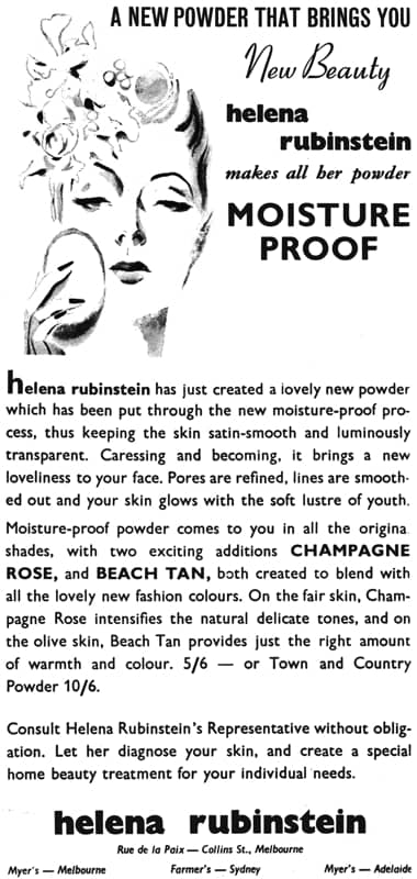1939 Rubinstein moisture proof powder
