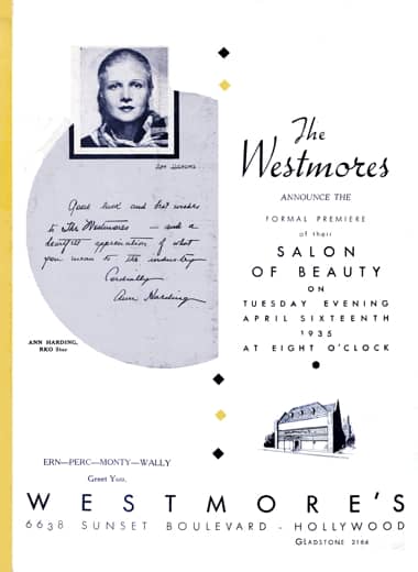 1935 Westmore Salon of Beauty