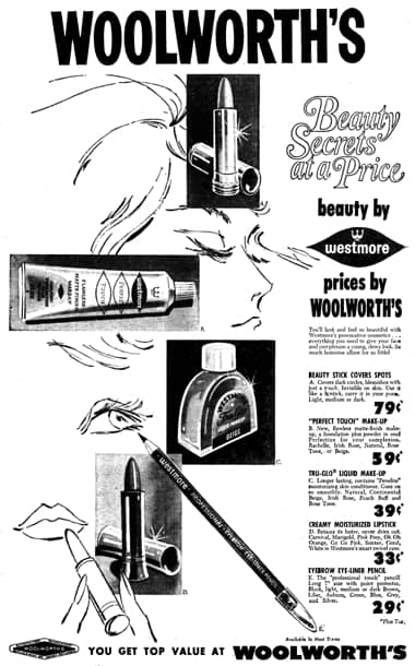 1963 Westmore products at Woolworths
