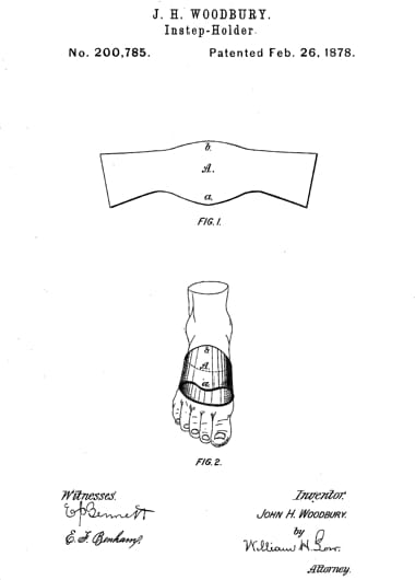 Drawing from a patent for an Instep Holder