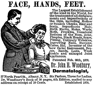 1888 Dr John H. Woodbury, Dermatologist