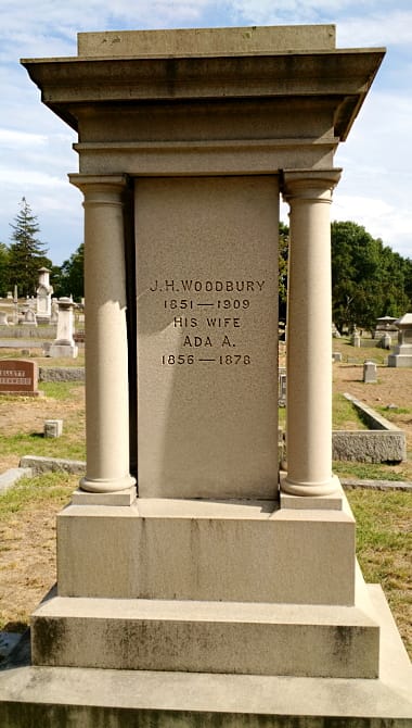 John H. Woodbury buried with his first wife Ada A. Woodbury
