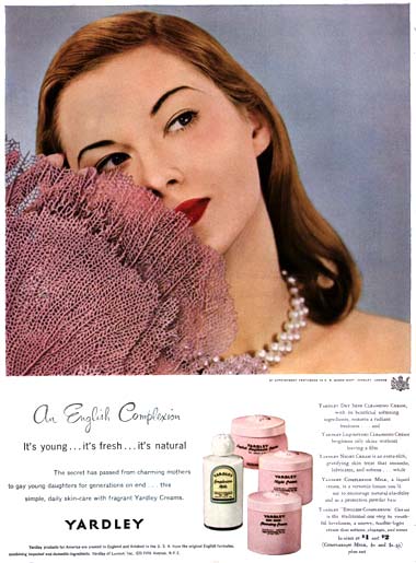 1947 Yardley skin preparations