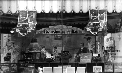 1918 Shop window display for the Branston Violet Ray