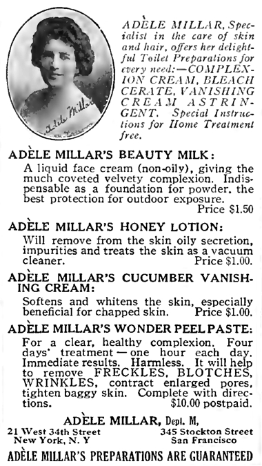 1921 Millar;s Cucumber Vanishing Cream