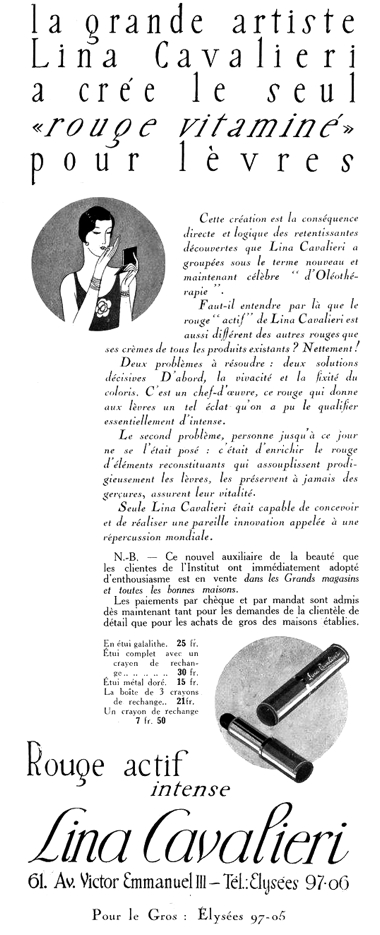 1927 Lina Cavalieri Rouge Vitamine