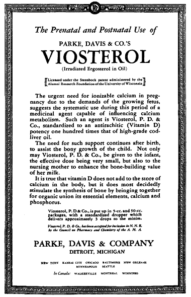 1929 Viosterol made by Parke Davis