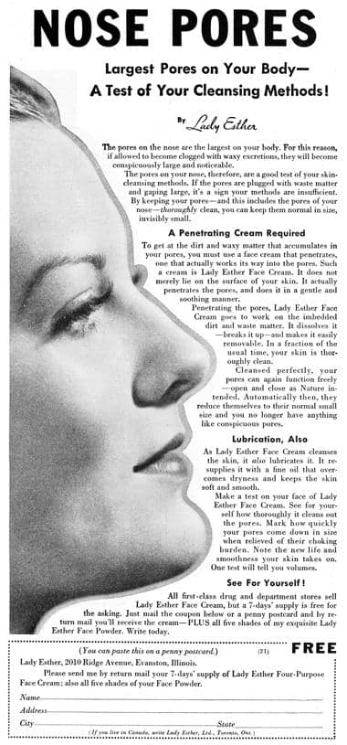 1936 Lady Esther Face Cream