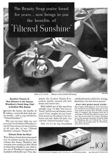 1936 Woodburys Facial Soap with vitamin D