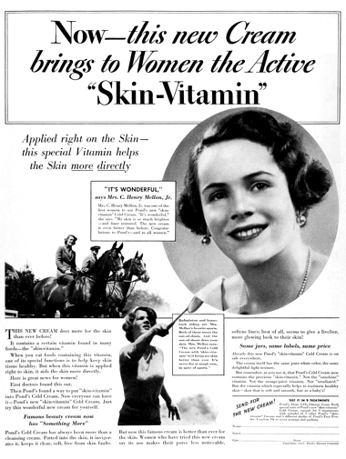 1937 Ponds Cold Cream with the Skin Vitamin