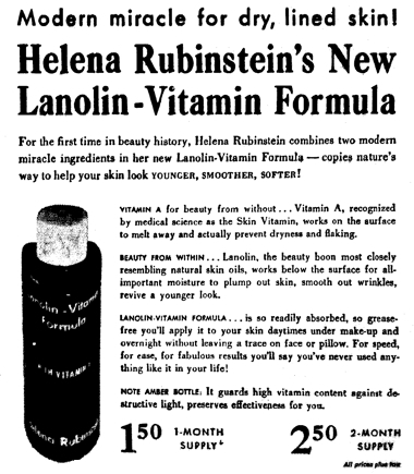 1953 Helena Rubinsteins Lanolin-Vitamin Formula
