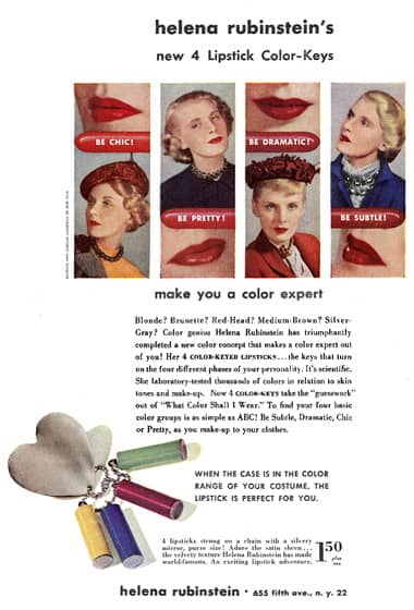 1948 Helena Rubinstein Color-Keyed Lipsticks
