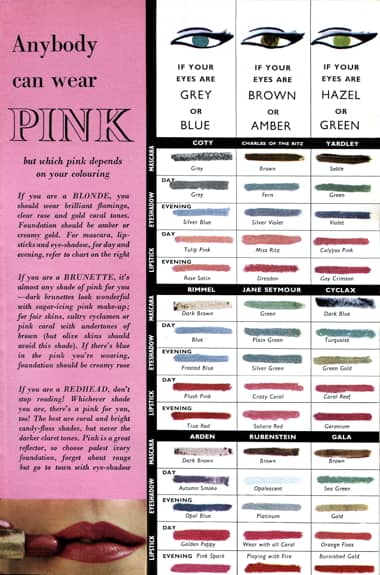 1961 Anybody can wear pink