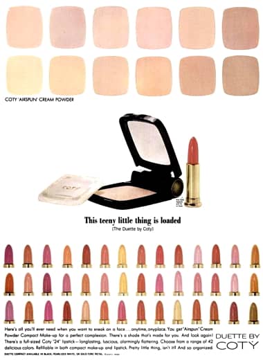 1964 Coty make-up shades