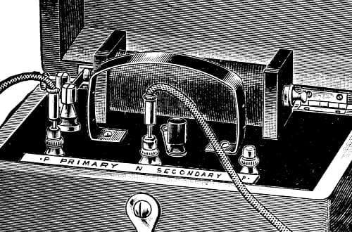 1904 Close view of a faradic battery