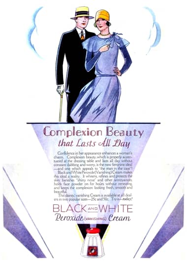 1928 Black and White Peroxide Vanishing Cream