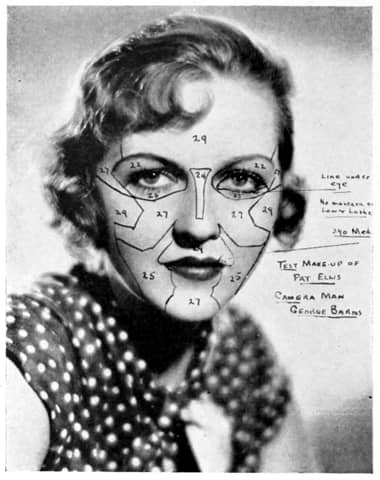 1935 Corrective make-up for Patricia Ellis