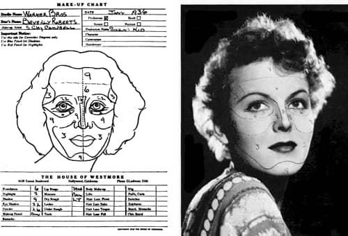 1937 Corrective make-up for Beverly Roberts
