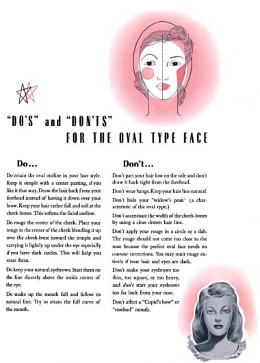 1947 Westmore make-up for the oval face