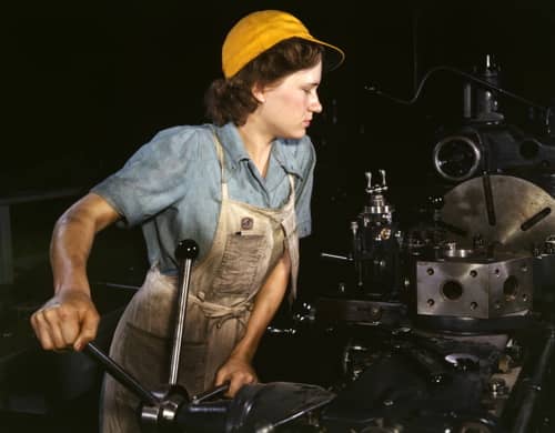 Female factory worker in the 1940s