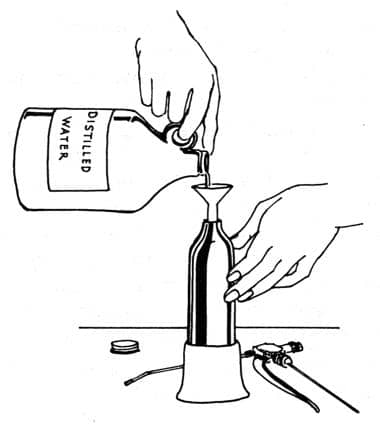 Filling the carbonic gas spray container