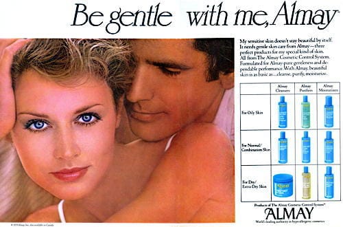1979 Almay skin-care for sensitive skin available for different skin types