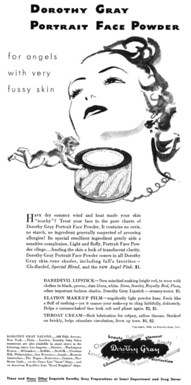 1939 Dorothy Gray Portrait Face Powde