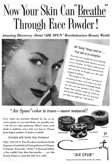 1951 Coty Air Spun Face Powder