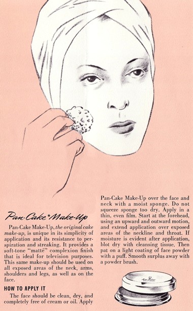 1958 Applying Max Factor Pan-Cake make-up