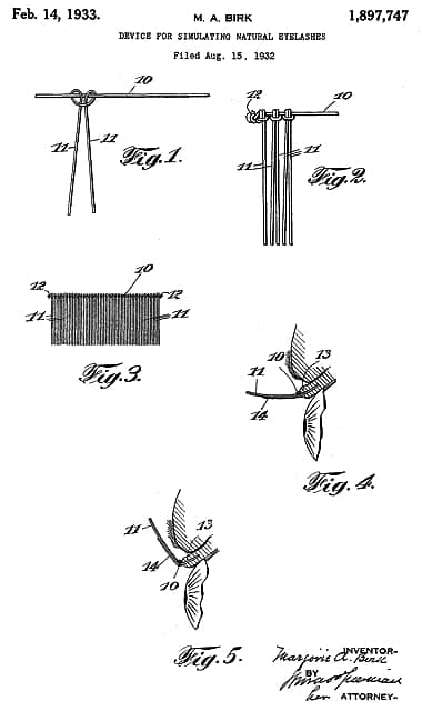 1933 Drawings from a patent by Marjorie A Birk