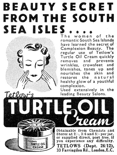 1939 Tetlows Turtle Oil Cream
