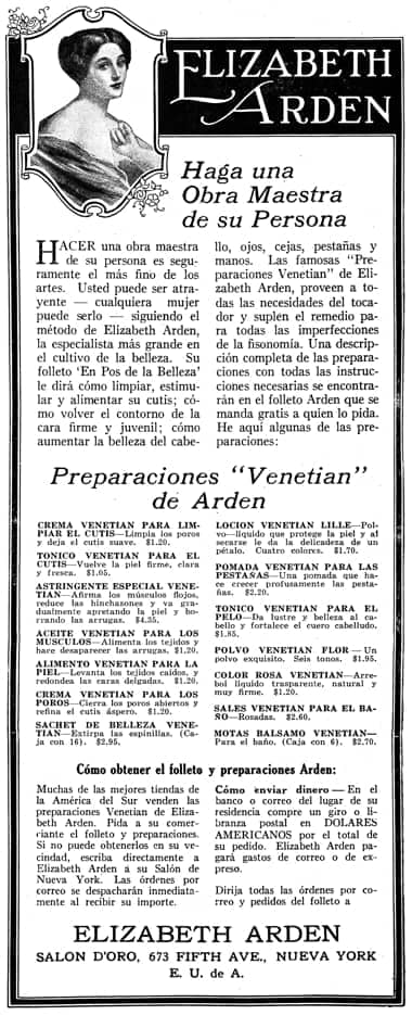 1921 Elizabeth Arden South America