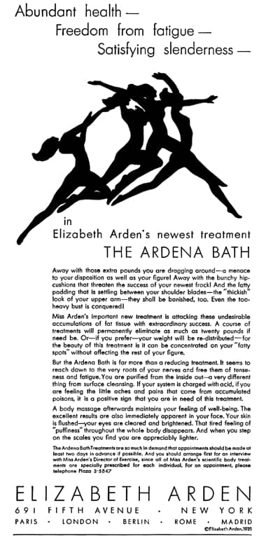 1931 Elizabeth Arden Ardena Bath