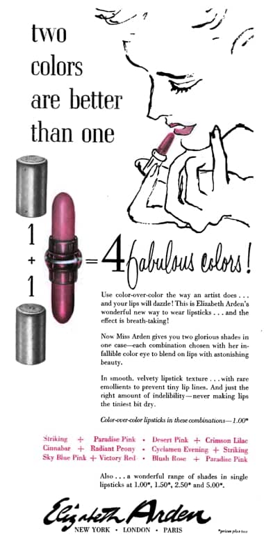 1952 Elizabeth Arden Duet Lipsticks